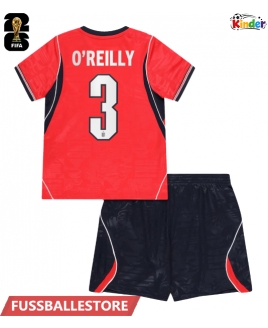 Günstige England Nico O'Reilly #3 Auswärts Trikotsatzt Kinder WM 2026 Kurzarm (+ Kurze Hosen)